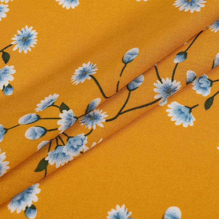 Ткань Штапель с рисунком, 5 м, ширина 145 см, 110 г/м2, цвет: с3 желтый, TBY — картинка 3