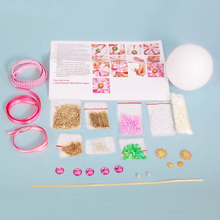 Набор для творчества «Новогодний шар из пайеток. Нежность розовый», Волшебная мастерская — картинка 2