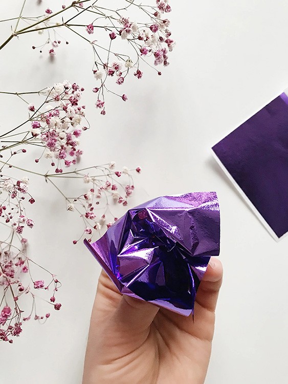 Зеркальная поталь «Mirror Shine», Violet, 90 шт. 8x8,5см — картинка 2