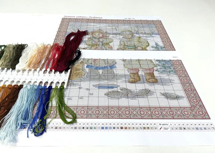 Набор для вышивания «Зимние забавы. Рыбалка» — картинка 7