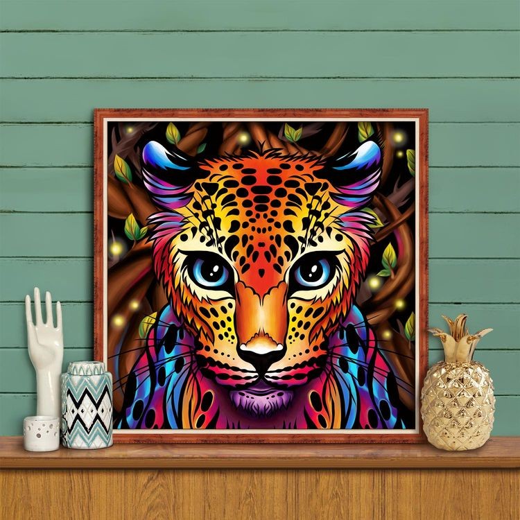 Алмазная вышивка «Радужный леопард» — картинка 2