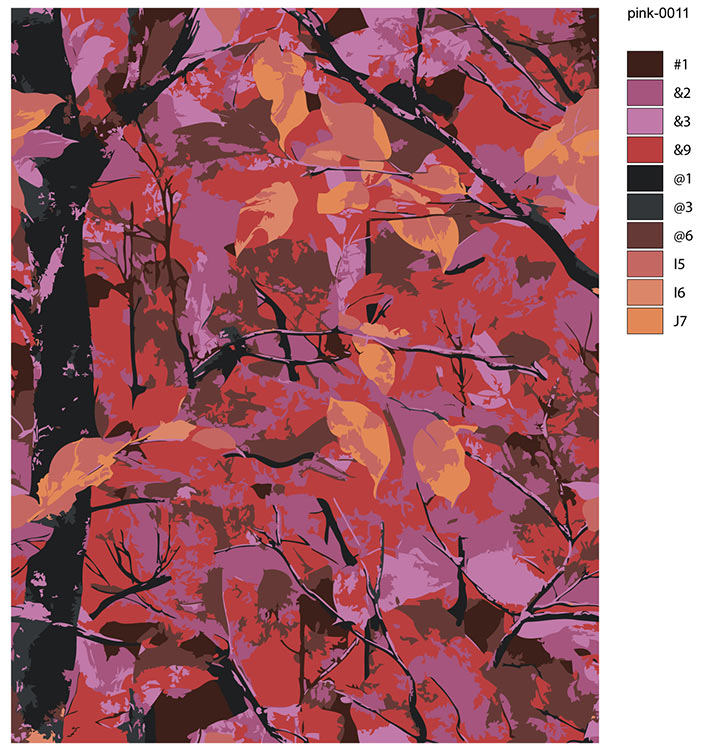 Картина по номерам «Розовая: осенние листья арт 40x50» — картинка 2