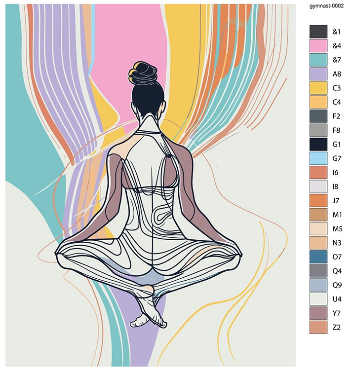 Картина по номерам «Гимнастика: девушка гимнастка, йога 40x50» — картинка 2
