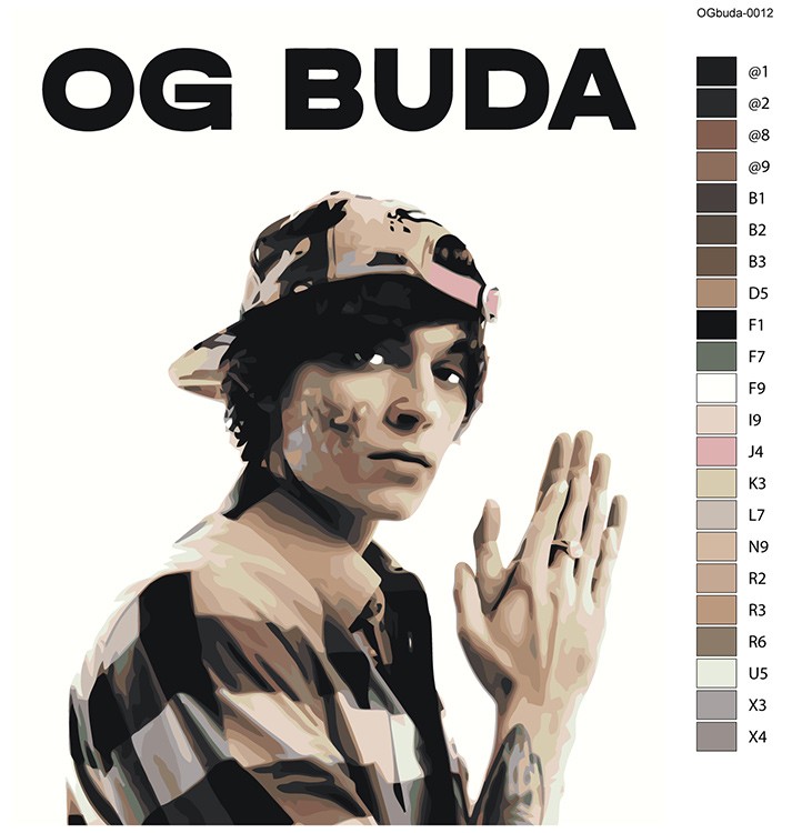 Картина по номерам «OG buda ОГ буда рэпер: Портрет 40х50» — картинка 2