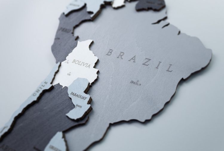 EWA Деревянная «Карта Мира» настенная, объемная 3 уровня, размер L (192x105 см), цвет: дымчатый — картинка 3