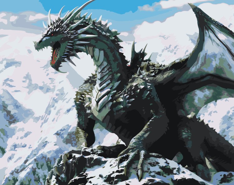 Картина по номерам «Грозный северный дракон»