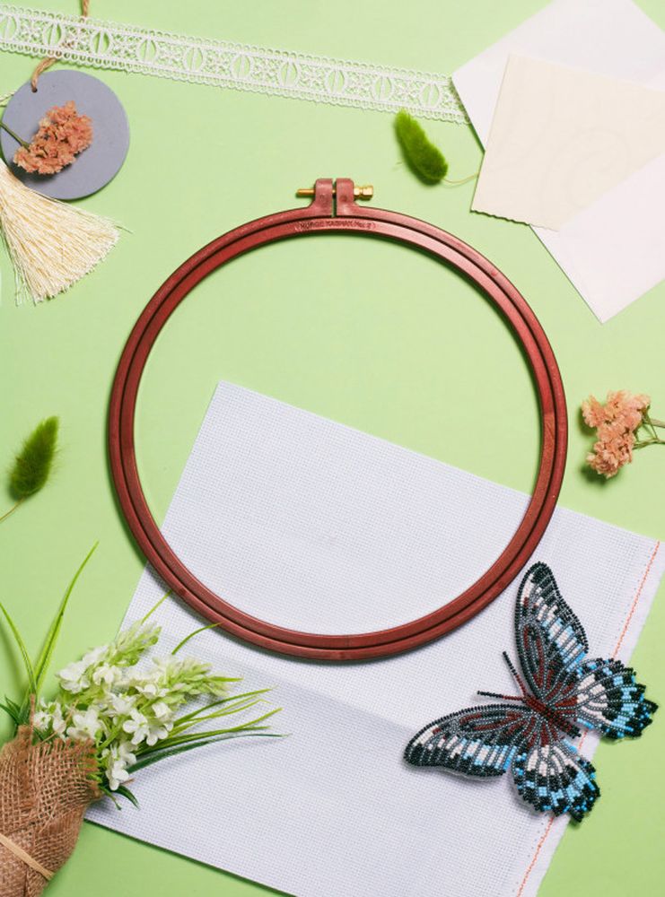 Пяльцы пластиковые с винтом, диаметр 22,8 см, h=10 — картинка 3