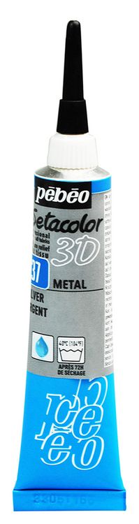 Контур по ткани «металлик» Setacolor 3D PEBEO, цвет: под серебро, 20 мл