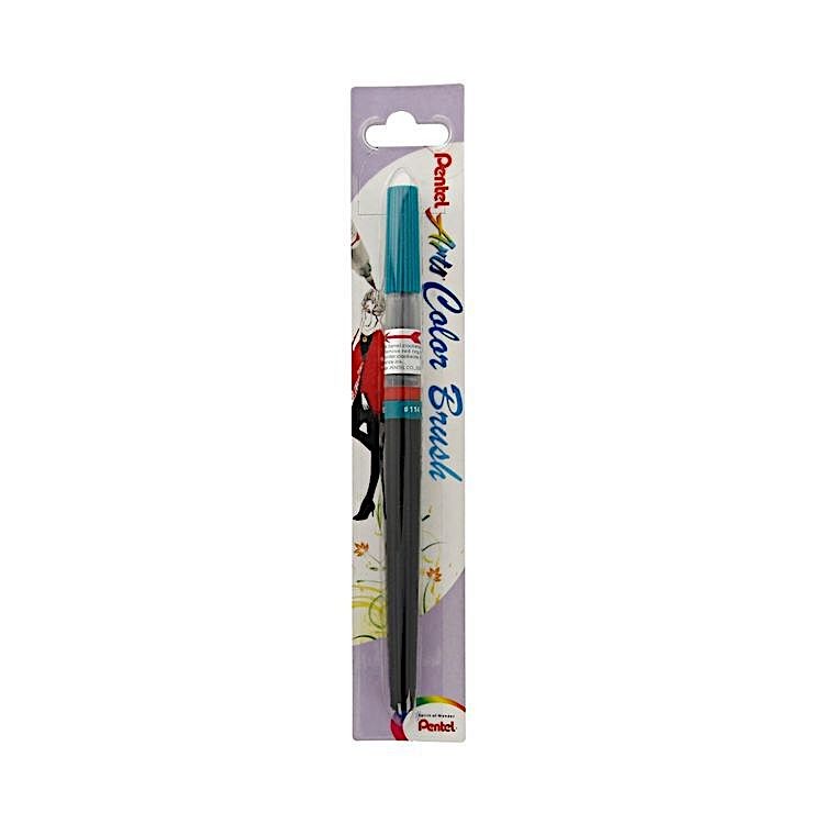 Кисть с краской Colour Brush, 1-10 мм, 5 мл, цвет: бирюзовый, Pentel — картинка 5