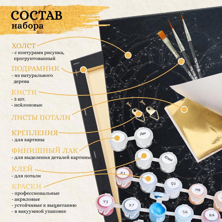 Картина по номерам чёрный холст с поталью Гексагон «Тотемное животное волк» — картинка 2