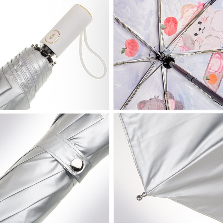 Зонт двусторонний Милые киски, складной, 8 спиц, автомат — картинка 2