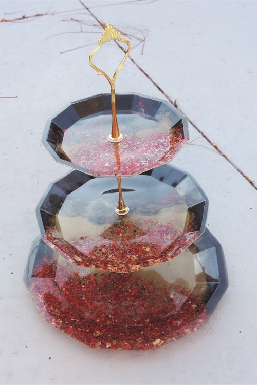 Силиконовый молд - Заготовка для фруктовницы граненая, набор — картинка 5