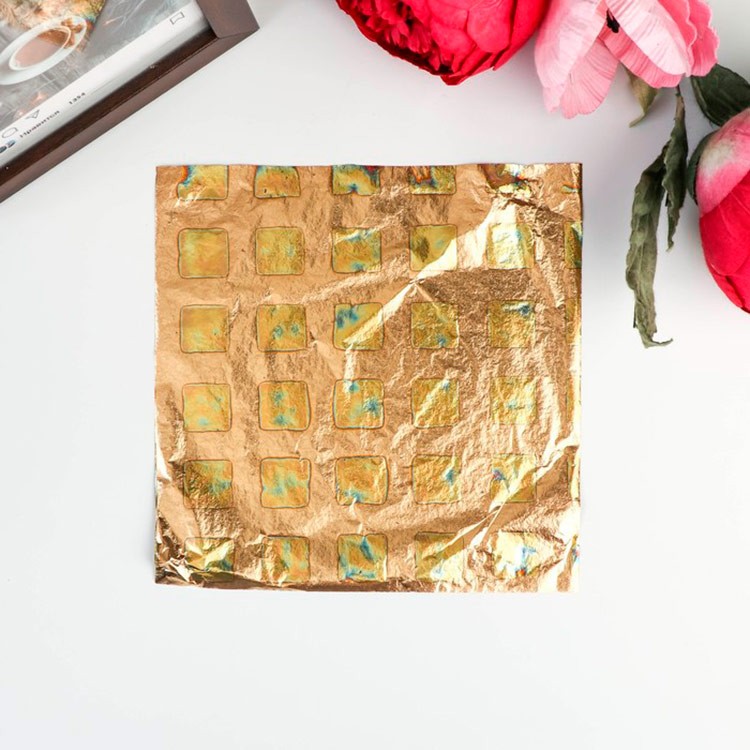 Набор листовой потали 14x14 см 12 листов, цвет: голубой квадрат, Pebeo — картинка 2