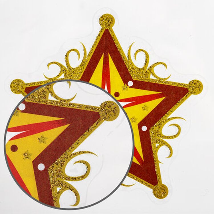 Украшение для окон и стекла «Красно-золотые снежинки 4» — картинка 5