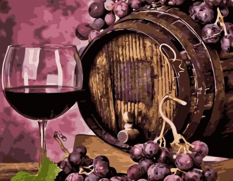 Картина по номерам «Бокал вина»