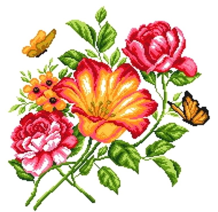 Рисунок на ткани «Цветочный каприз»