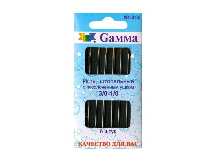 Иглы ручные Gamma для штопки, короткие №3/0-1/0, 6 шт.