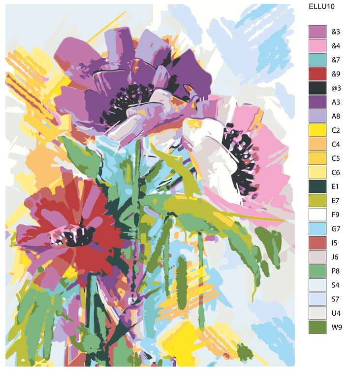 Картина по номерам «Акварельный букет» — картинка 2