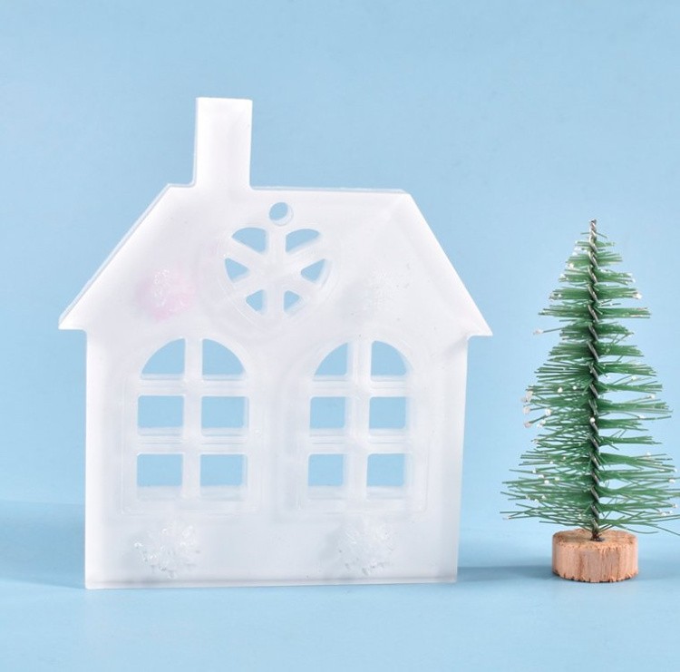 Силиконовый молд - Новогодний домик, 9x7см — картинка 3