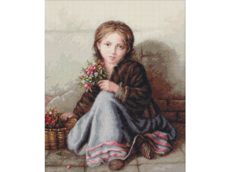 Набор для вышивания «Девочка с цветами»