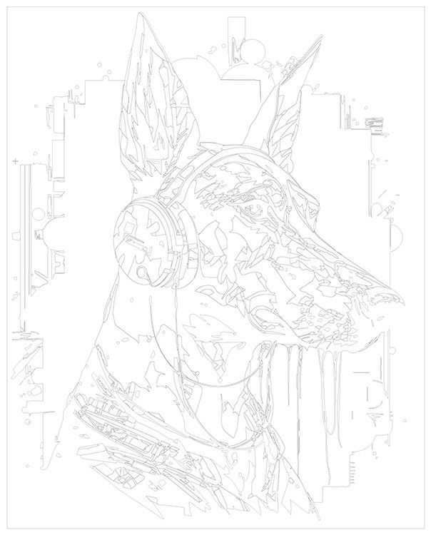 Картина по номерам «Собака доберман в наушниках» — картинка 3