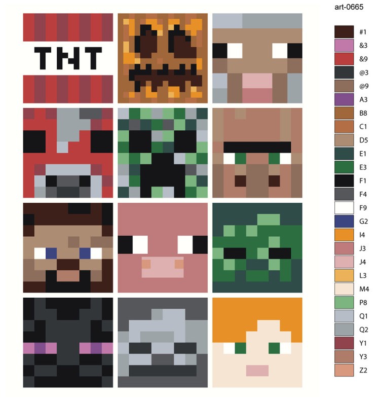 Картина по номерам «Игра Майнкрафт Minecraft: мобы и животные» — картинка 2