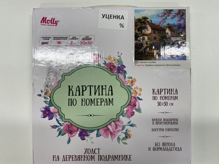 УЦЕНКА. Картина по номерам «Городок на реке» (порвана коробка) — картинка 2