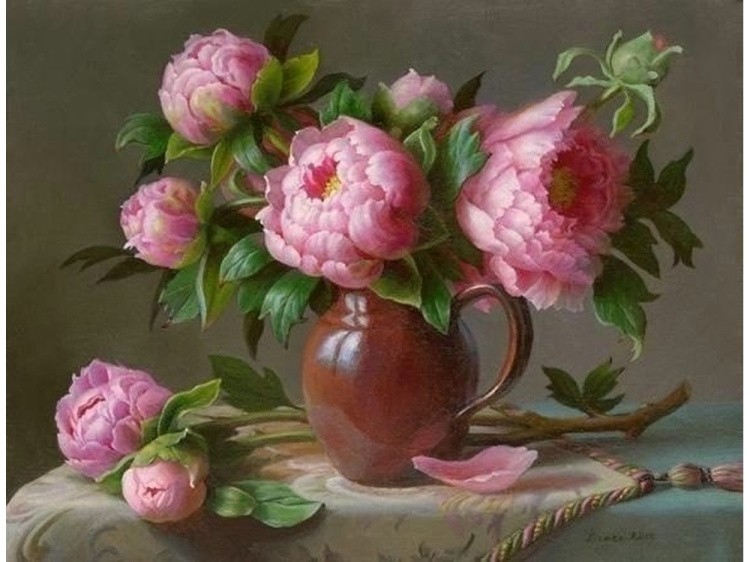 Картина по номерам «Огромные пионы» — картинка 2