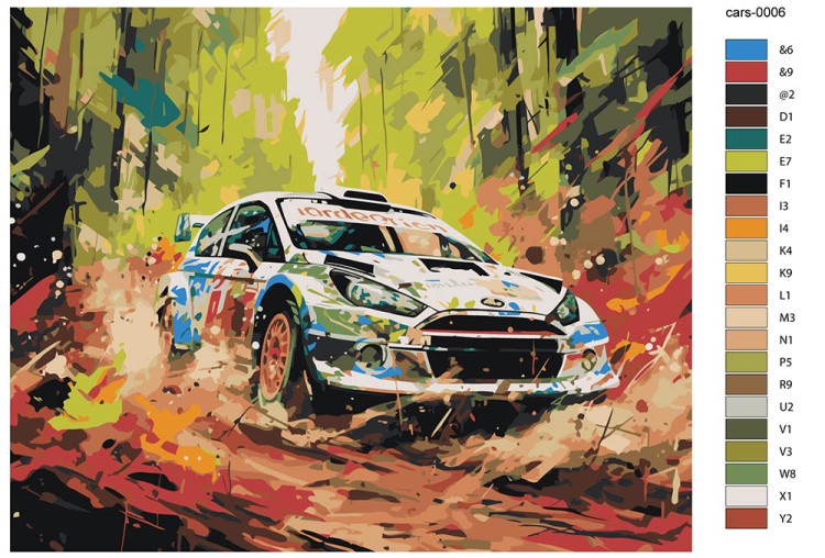 Картина по номерам «Машины: Красочный заезд ралли» — картинка 2