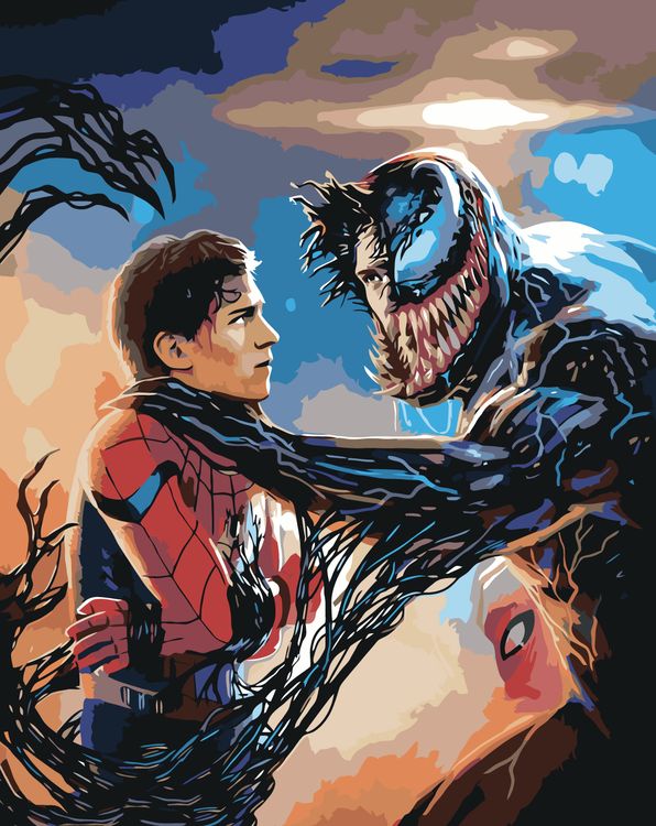 Картина по номерам «Веном и Человек-паук: Том Харди и Том Холланд»