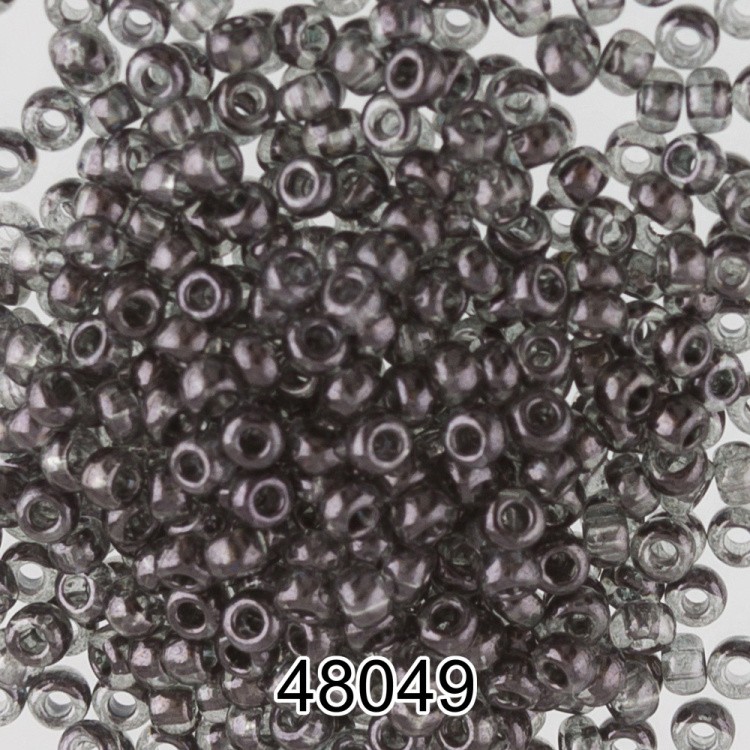 Бисер Чехия круглый 4 10/0, 2,3 мм, 500 г, цвет: 48049 серый