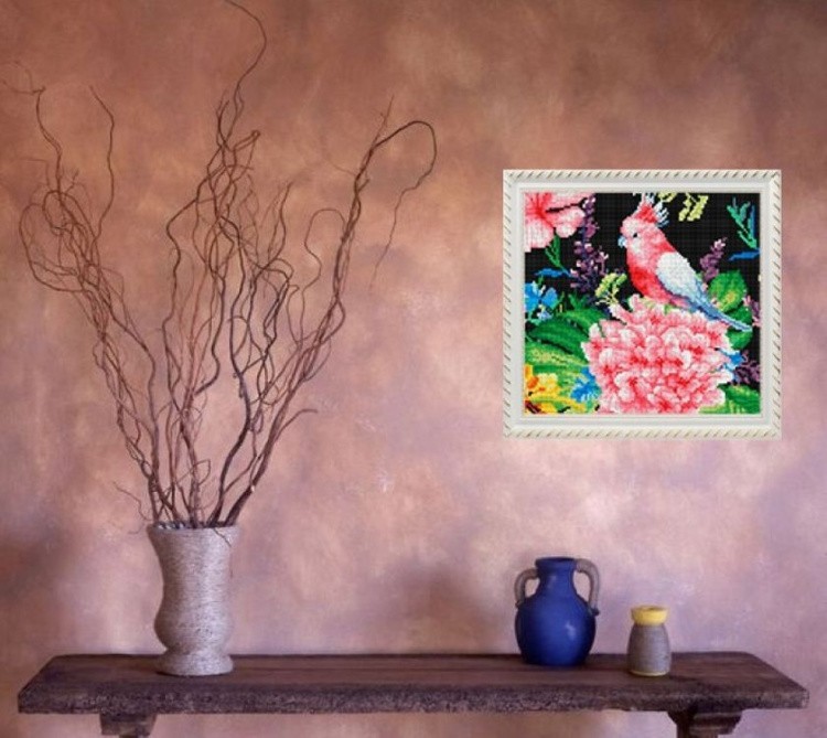 Алмазная вышивка «Розовый какаду» — картинка 6