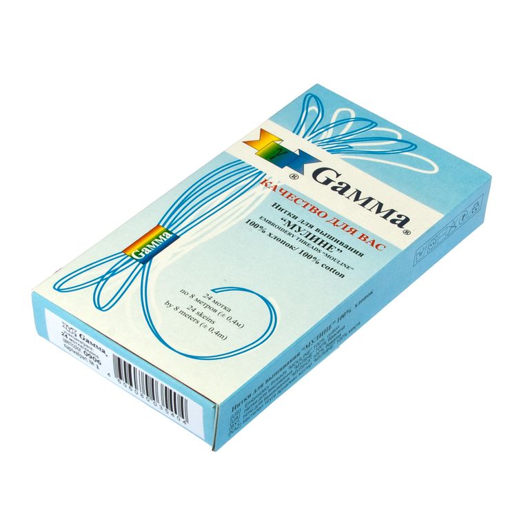 Нитки для вышивания Gamma мулине, 24 шт. по 8 м, цвет: 0052 розово-серый — картинка 4