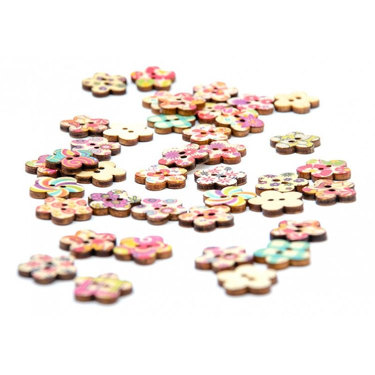 Пуговицы декоративные «Лепестки», 40 шт., 1,8 см, цветные — картинка 2