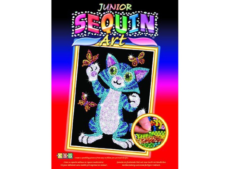 Мозаика из пайеток «Котенок с бабочками» — картинка 2