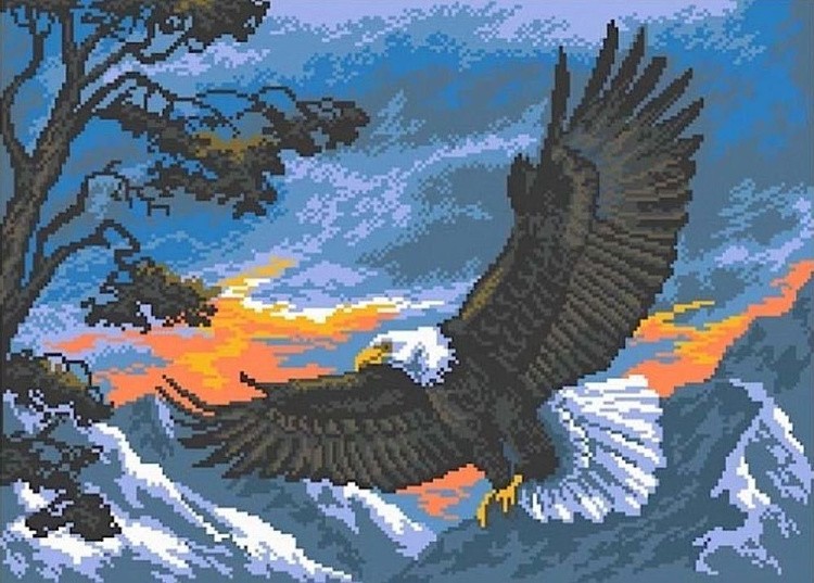 Рисунок на ткани «Орел в полете»