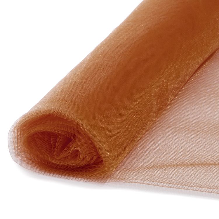 Фатин Kristal средней жесткости, блестящий, 5 м, ширина 300 см, 100% полиэстер, цвет: оранжевый — картинка 4