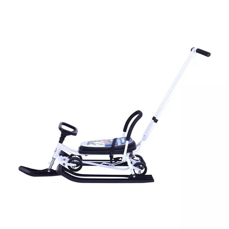 Снегокат детский 111 Mobile с ручкой (белый) — картинка 5