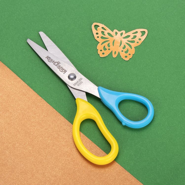 Ножницы 13,5 см, с линейкой и футляром для лезвий, Юнландия — картинка 7