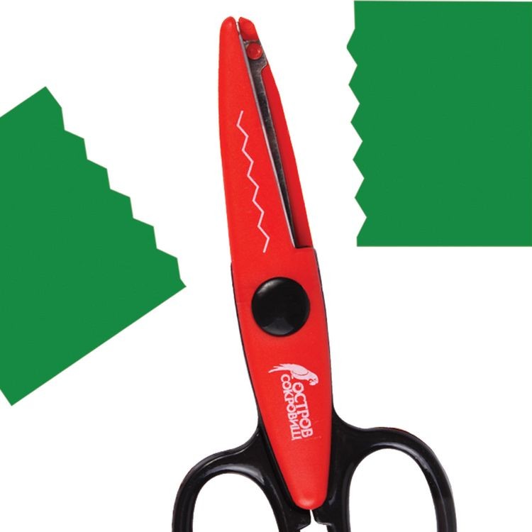 Ножницы 135 мм, фигурное лезвие «зубцы», Остров Сокровищ — картинка 3