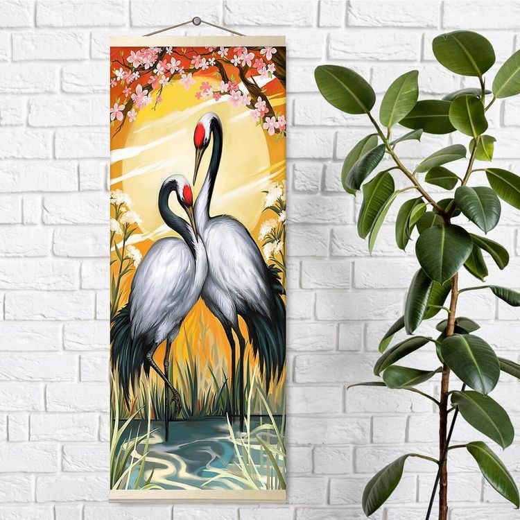 Алмазная вышивка «Панно. Журавлиная пара» — картинка 2