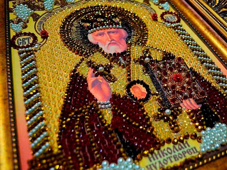 Набор вышивки хрустальными камнями «Святой Николай Чудотворец» — картинка 6