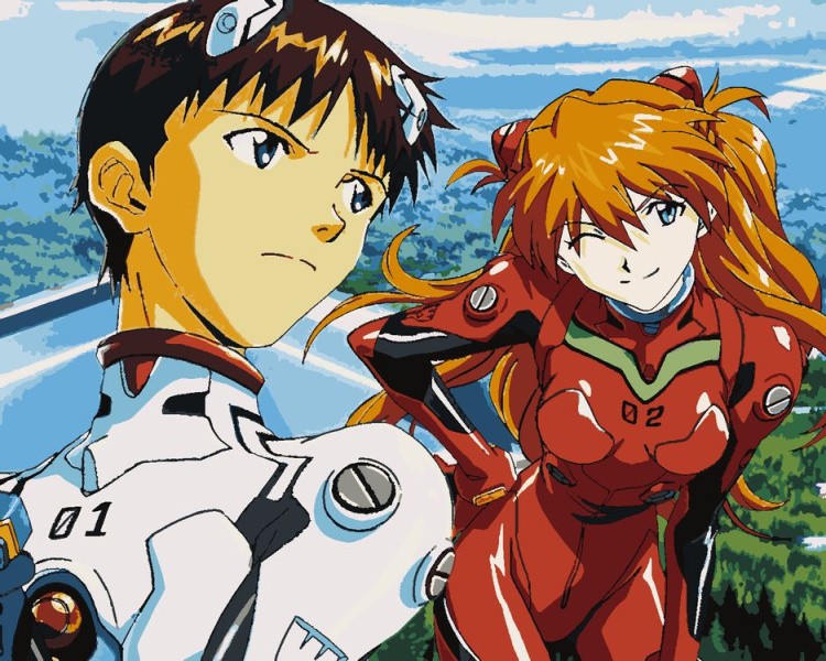 Картина по номерам «Evangelion Евангелион: Аска Лэнгли и Синдзи Икари»