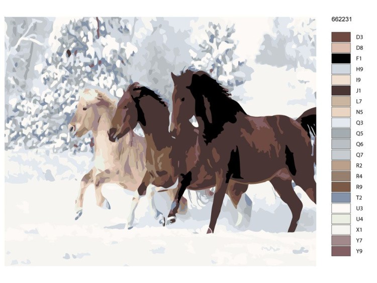 Картина по номерам «Тройка» — картинка 2