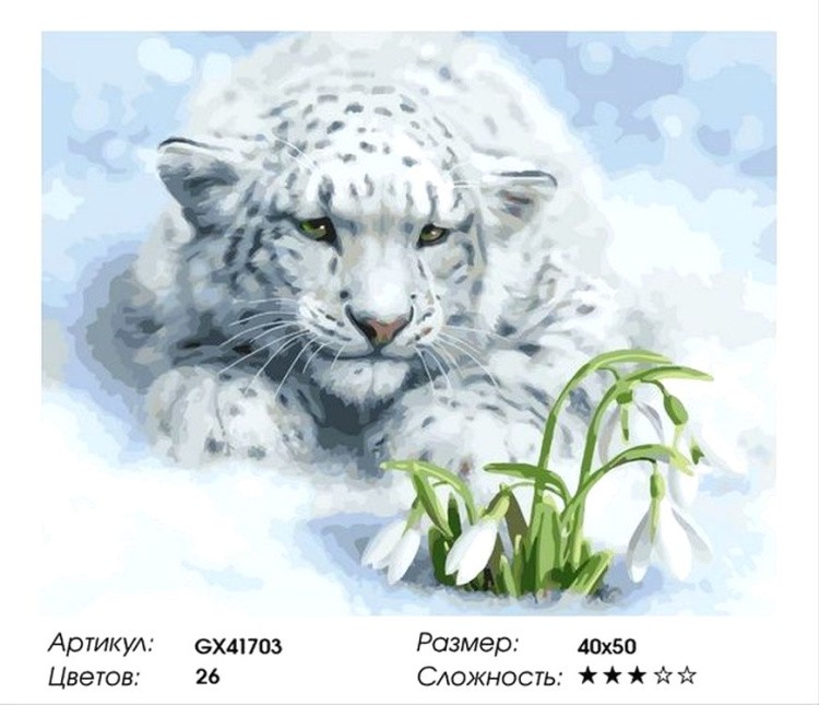 Картина по номерам «Снежный барс» — картинка 2
