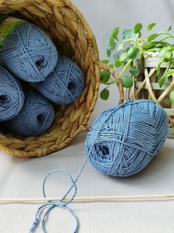 Пряжа Камтекс Мягкий хлопок (022), джинсовый, 5 шт. по 100 г — картинка 3