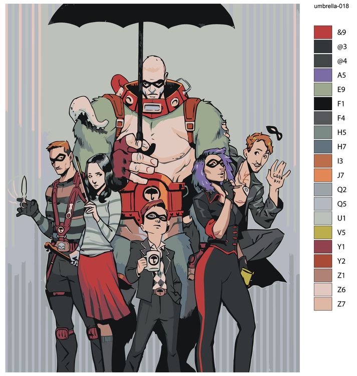 Картина по номерам «Академия Амбрелла: Герои Комикс» — картинка 2
