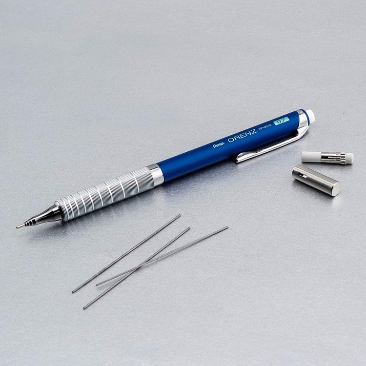 Карандаш Pentel автоматический профессиональный ORENZ в блистере Metal Grip 0.7 мм синий корпус — картинка 6