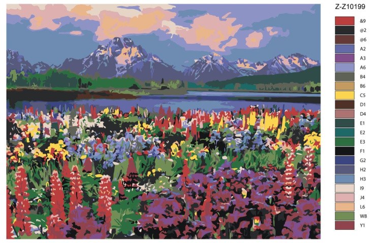 Картина по номерам «Цветочное поле» — картинка 2