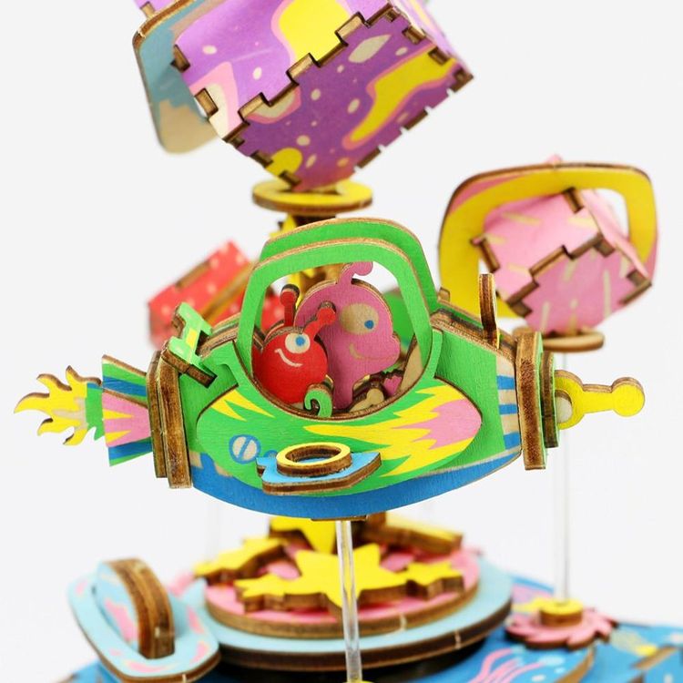 Деревянный 3D конструктор - музыкальная шкатулка «Вселенная», Robotime — картинка 4